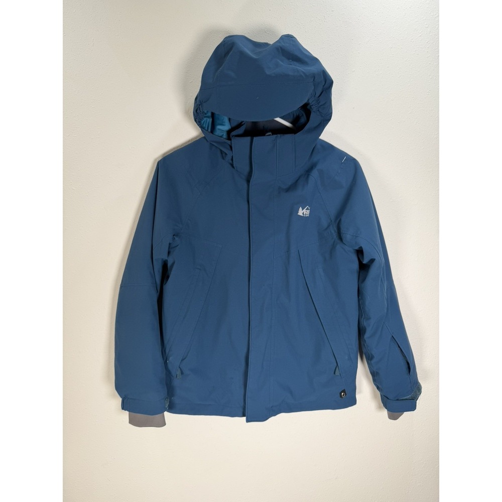 REI Co-op Ski Winter Jacket Kids Youth Sz M 10-12 Hooded Insulated Winter Blue